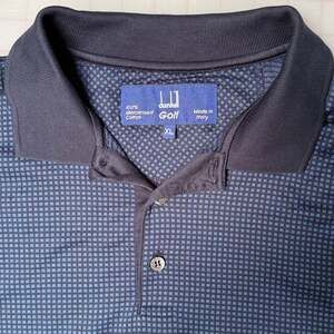 Dunhill Golf Luxury Polo Shirt XL Micro Check Mercerised Cotton Made in Italy
